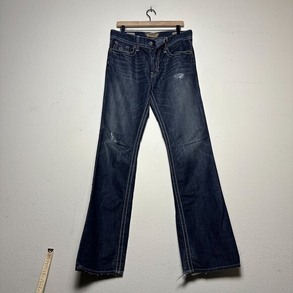 BIG STAR Buckle Pioneer Regular Bootcut Denim Jean Pant Men 32L Indie Punk Dark - Picture 1 of 16